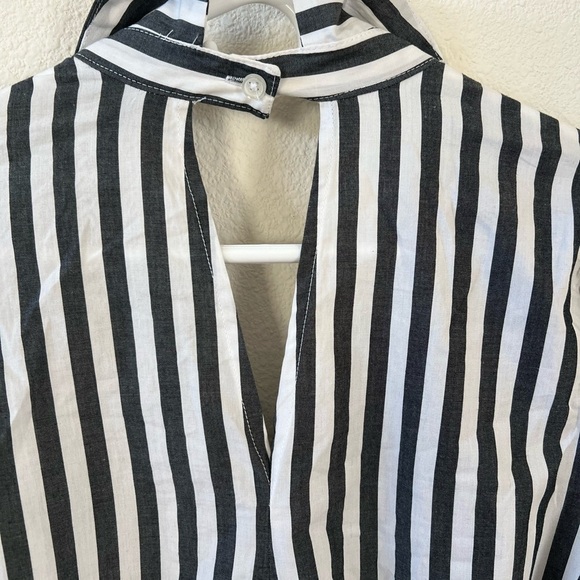 Who What Wear Stripe Long with Tie Belt Dress Pockets - Picture 7 of 11